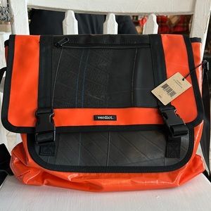 Verdict- eco-tarpaulin side pack bag.
